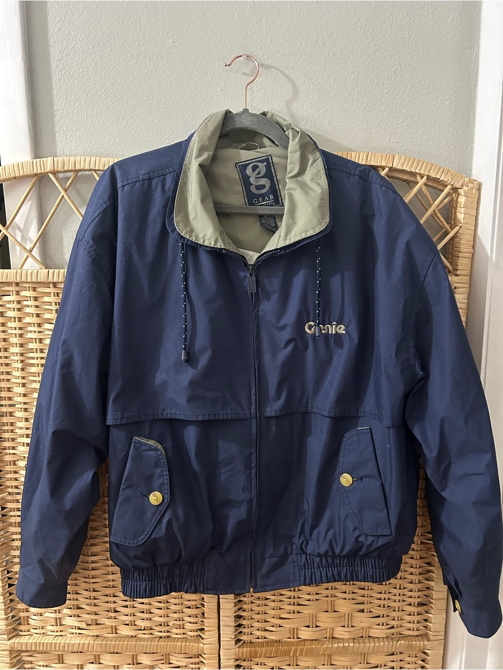 Vintage Gear for Sport Mens Windbreaker Bomber Genie size Large